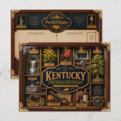Kentucky Shadow Box 3D Figuur Staat Briefkaart (Voorkant / Achterkant)