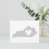 Kentucky Shaped Gray Kentuckian Heart Love Adore Briefkaart (Staand voorkant)