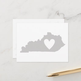 Kentucky Shaped Gray Kentuckian Heart Love Adore Briefkaart