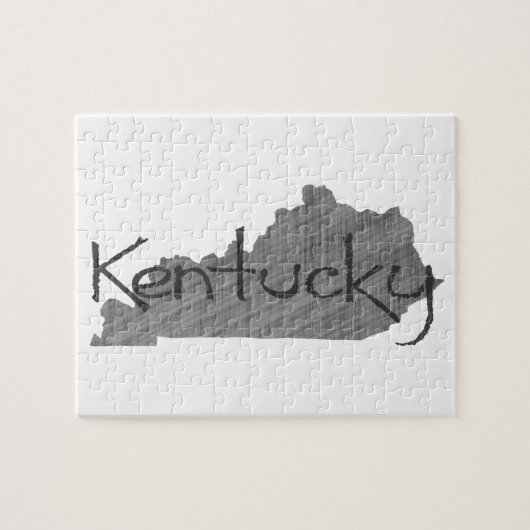 Kentucky Shaped Old Gray Chalkboard Name Black Legpuzzel (Horizontaal)