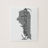 Kentucky Shaped Old Gray Chalkboard Name Black Legpuzzel (Verticaal)