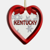 Kentucky Snowflake Heart-kerstversiering Keramisch Ornament (Rechts)