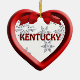 Kentucky Snowflake Heart-kerstversiering Keramisch Ornament