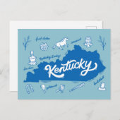 Kentucky Souvenir Icons Briefkaart (Voorkant / Achterkant)