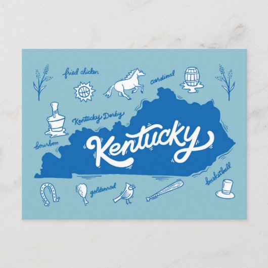 Kentucky Souvenir Icons Briefkaart (Voorkant)