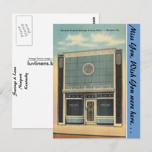 Kentucky, Spaarmiddelen & Lening, Newport Briefkaart (Voorkant / Achterkant)