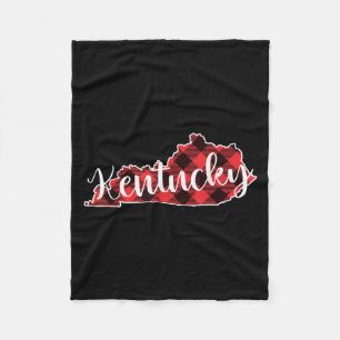 Kentucky Staatskaart Buffalo Plaid Kerstmis Ky Ken Fleece Deken