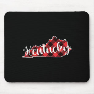 Kentucky Staatskaart Buffalo Plaid Kerstmis Ky Ken Muismat