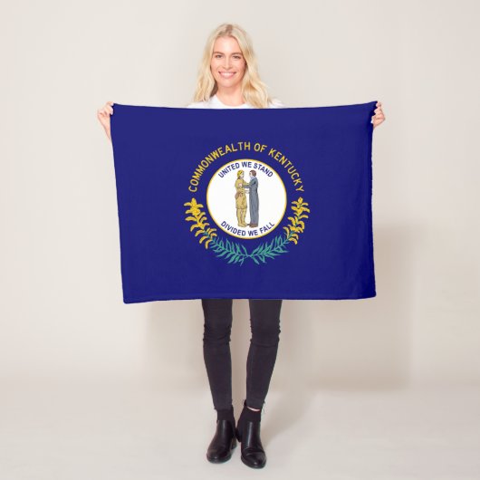 Kentucky Staatsvlag Fleece Deken (In situ)
