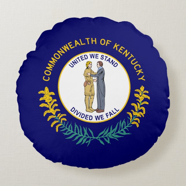 Kentucky Staatsvlag Rond Kussen (Voorkant)