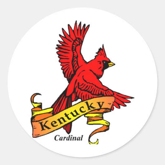 Kentucky State Bird Ronde Sticker (Voorkant)