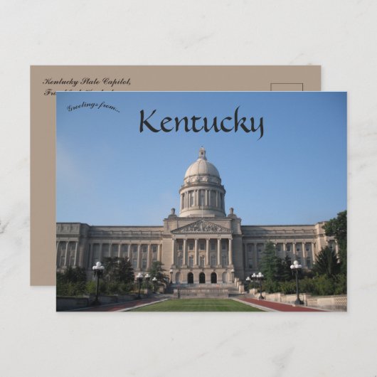 Kentucky State Capitol Frankfort Kentucky Briefkaart (Voorkant / Achterkant)