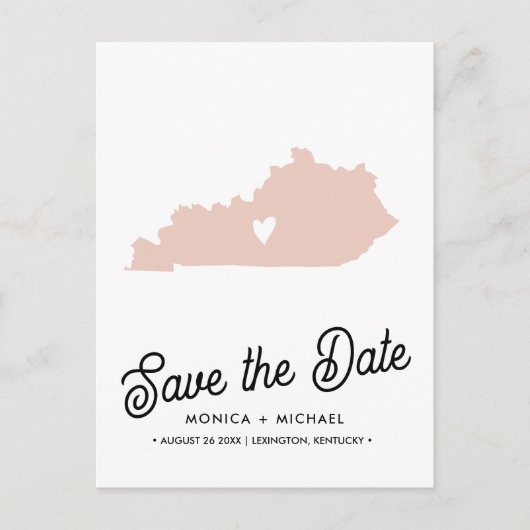 KENTUCKY State Destination Wedding any COLOR! Aankondigingskaart (Voorkant)