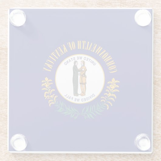 Kentucky State Flag Design Decor Glazen Onderzetter (Achterkant)