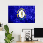 Kentucky State Flag Grunge Poster (Thuiskantoor)