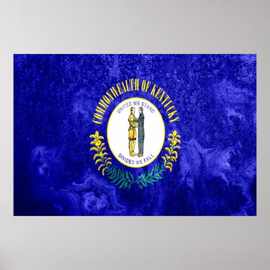 Kentucky State Flag Grunge Poster (Voorkant)