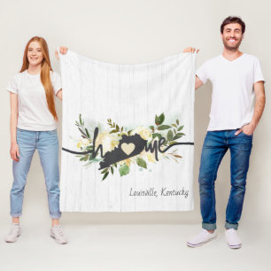 Kentucky State gepersonaliseerd uw thuis stad rust Fleece Deken
