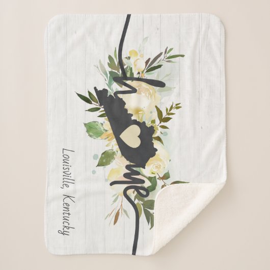 Kentucky State gepersonaliseerd uw thuis stad rust Sherpa Deken (Voorkant)