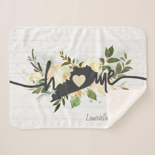 Kentucky State gepersonaliseerd uw thuis stad rust Sherpa Deken (Voorkant (horizontaal))