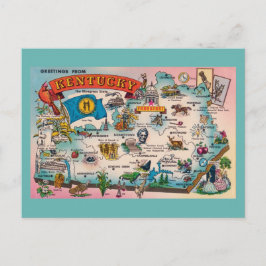 Kentucky State Map Briefkaart