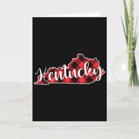 Kentucky State Map Buffalo Plaid Christmas Ky Kent Kaart (Voorkant)