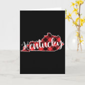 Kentucky State Map Buffalo Plaid Christmas Ky Kent Kaart (Gele Bloem)