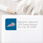 Kentucky State Map met aangepast hart en eigen naa Etiket (Insitu)