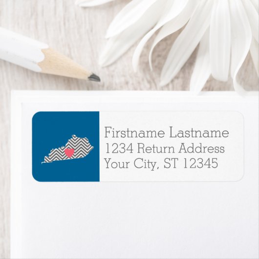 Kentucky State Map met aangepast hart en eigen naa Etiket (Insitu)