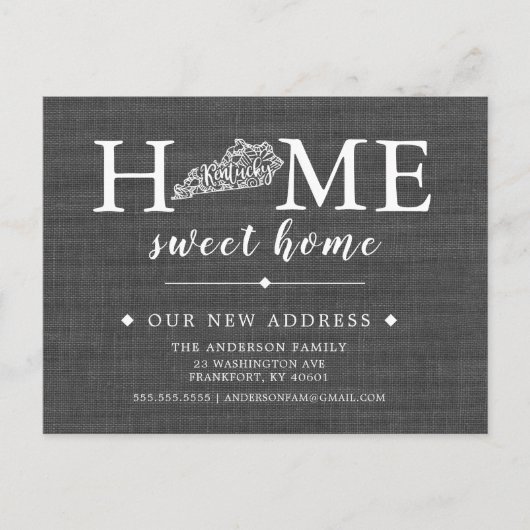 KENTUCKY State Moving Aankondiging Post Kaart (Voorkant)