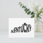 Kentucky State Name Word Art Black Briefkaart (Staand voorkant)