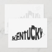 Kentucky State Name Word Art Black Briefkaart (Voorkant / Achterkant)