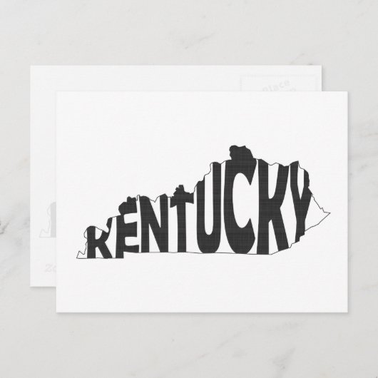 Kentucky State Name Word Art Black Briefkaart (Voorkant / Achterkant)