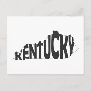 Kentucky State Name Word Art Black Briefkaart