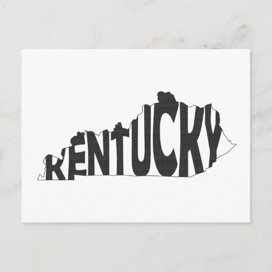 Kentucky State Name Word Art Black Briefkaart (Voorkant)