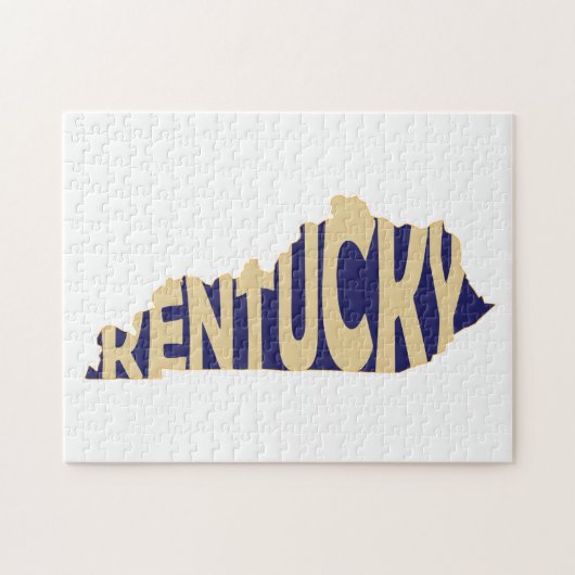 Kentucky State Name Word Art Yellow Legpuzzel (Horizontaal)