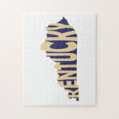 Kentucky State Name Word Art Yellow Legpuzzel (Verticaal)