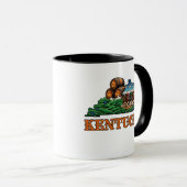 Kentucky State Outline Tattoo Style Horse Bourbon Mok (Voorkant rechts)