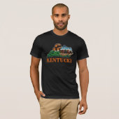 Kentucky State Outline Tattoo Style Horse Bourbon T-shirt (Voorkant volledig)