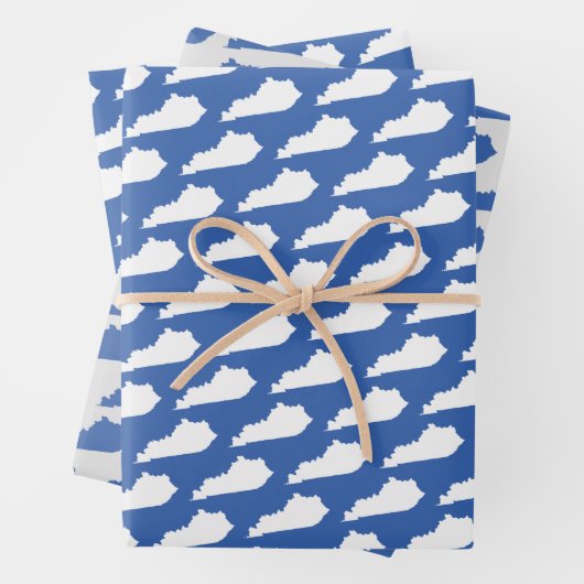 Kentucky State Pattern on Blue Inpakpapier Vel (In situ)