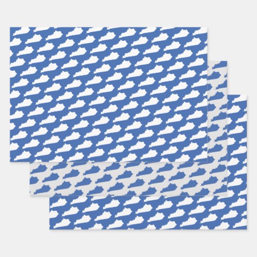 Kentucky State Pattern on Blue Inpakpapier Vel (Set)