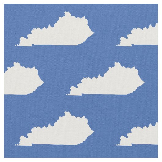 Kentucky State Pattern White op Blue Stof (Close Up)