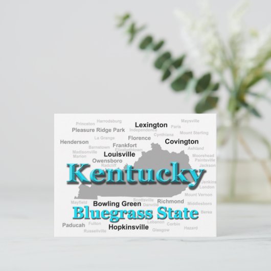 Kentucky State Pride Map Silhouette Briefkaart (Staand voorkant)