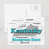 Kentucky State Pride Map Silhouette Briefkaart (Voorkant / Achterkant)