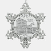 Kentucky State Quarter Tin Sneeuwvlok Ornament (Voorkant)