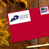 Kentucky State Vlag en Bloem Goldenrod Custom Etiket