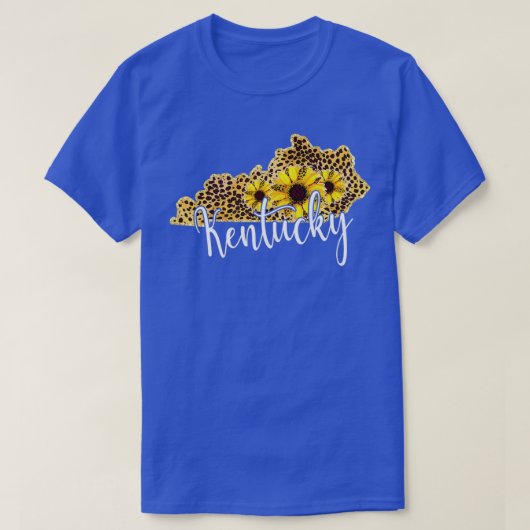 Kentucky Sunflower Leopard State Map  T-shirt (Design voorkant)