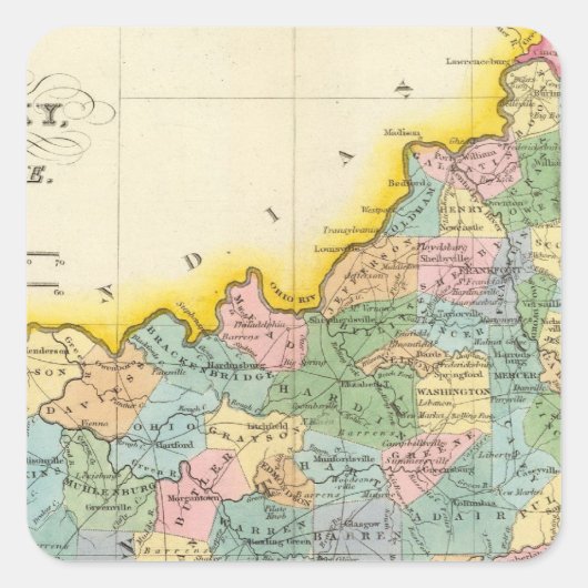 Kentucky, Tennessee 4 Vierkante Sticker (Voorkant)