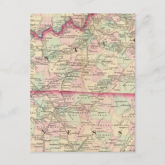 Kentucky, Tennessee Briefkaart (Voorkant)