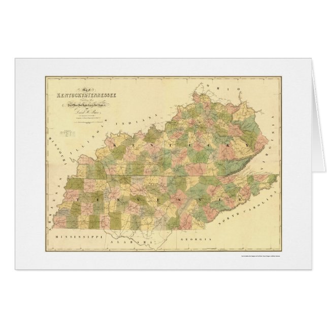 Kentucky & Tennessee Railroad Map 1839 (Voorkant Horizontaal)