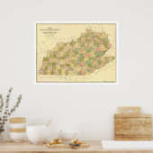 Kentucky & Tennessee Railroad Map 1839 Poster (Keuken)